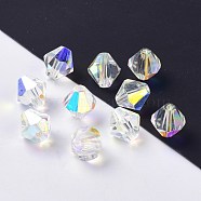 Imitation Austrian Crystal Beads, Grade AAA, Faceted, Bicone, Clear AB, 5x5mm, Hole: 0.7~1.6mm(SWAR-F022-5x5mm-540)