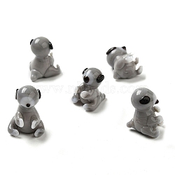 Handmade Lampwork Home Decorations, 3D Bear Ornaments for Gift, Gray, 13~15x15~16x17.5~20mm(LAMP-K039-08)