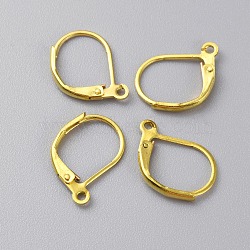 Brass Leverback Earring Findings, Golden, 15.5x12x2mm, Hole: 1.2mm(KK-WH0044-142C-G)
