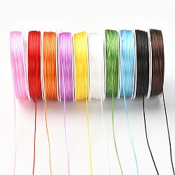 10 Rolls 10 Colors Flat Elastic Crystal String, Elastic Beading Thread, for Stretch Bracelet Making, Mixed Color, 0.5mm, about about 21.87 Yards(20m)/Roll, 1 roll/color(EW-YW0001-08)