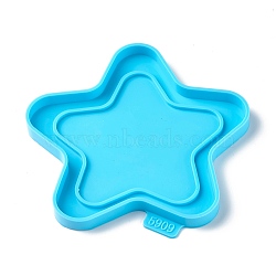 DIY Picture Frame Silicone Molds, Resin Casting Molds, For UV Resin, Epoxy Resin Craft Making, Star, Deep Sky Blue, 127x121x9mm, Inner Diameter: 102x119mm(DIY-C014-04A)