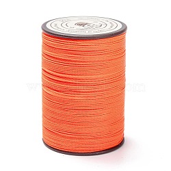 Round Waxed Polyester Thread String, Micro Macrame Cord, Twisted Cord, for Leather Sewing Stitching, Dark Salmon, 0.55mm, about 131.23 yards(120m)/roll(YC-D004-02C-134)