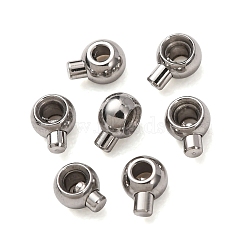 304 Stainless Steel Crimp Beads, Round, Stainless Steel Color, 4.5x2.5x3.5mm, Hole: 2mm(STAS-A151-05P)
