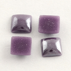 Pearlized Plated Opaque Glass Cabochons, Square, Medium Purple, 6x6x3mm(PORC-S802-6mm-16)