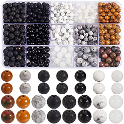 620Pcs DIY Jewelry Making Finding Kits, including Gemstone Beads, Glass Beads, Mixed Color, 6~9mm, Hole: 0.5~1mm(DIY-SP0003-59)