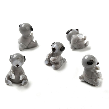 Handmade Lampwork Home Decorations, 3D Bear Ornaments for Gift, Gray, 13~15x15~16x17.5~20mm