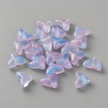 Transparent Glass Beads, Fishtail, Plum, 11x14.5x6.5mm, Hole: 1mm