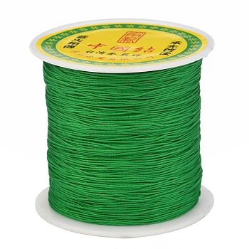 Braided Nylon Thread, Chinese Knotting Cord Beading Cord for Beading Jewelry Making, Green, 0.5mm, about 150yards/roll