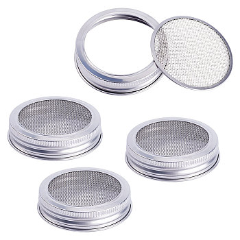 304 Stainless Steel Strainers for Seed Sprout, Canning Mesh Lid, Stainless Steel Color, 68x1mm