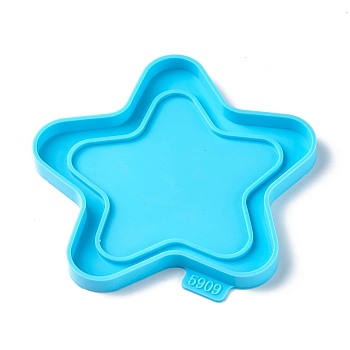 DIY Picture Frame Silicone Molds, Resin Casting Molds, For UV Resin, Epoxy Resin Craft Making, Star, Deep Sky Blue, 127x121x9mm, Inner Diameter: 102x119mm