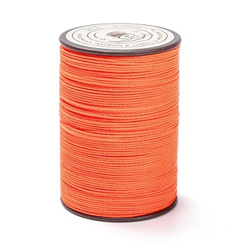 Round Waxed Polyester Thread String, Micro Macrame Cord, Twisted Cord, for Leather Sewing Stitching, Dark Salmon, 0.55mm, about 131.23 yards(120m)/roll