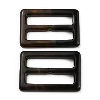 Rectangle Shape Resin Buckle Clasps, For Doll Webbing, Strapping Bags, Garment Accessories, Coconut Brown, 26.5x39x3.5mm