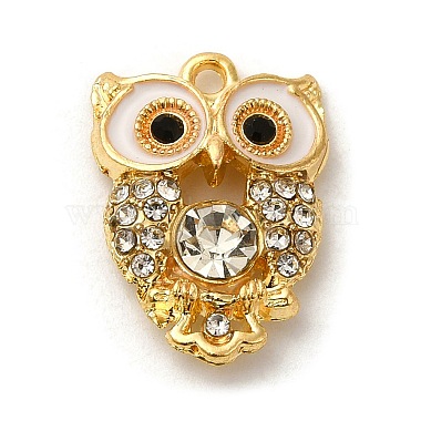 Golden Owl Alloy+Glass Pendants