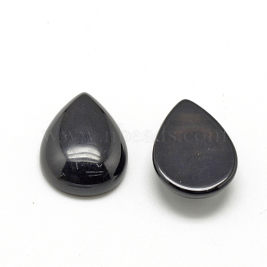 Natural Black Stone Cabochons(X-G-R417-13x18-46)-2