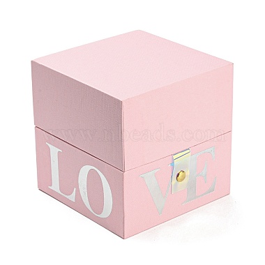 正方形の愛のプリントの段ボール紙のギフトボックス(CON-G019-01D)-2