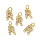 Real 18K Gold Plated Brass Micro Pave Clear Cubic Zirconia Charms(KK-E068-VB452-R)-4