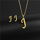 Golden Stainless Steel Initial Letter Jewelry Set(IT6493-25)-1