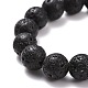 Natural Lava Rock Round Beads Essential Oil Anxiety Aromatherapy Stretch Bracelet for Girl Women Gift(BJEW-JB07055)-6