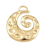 304 Stainless Steel Big Pendants, Golden, Spiral, 58.5x50x3.5mm, Hole: 5.6x10mm(STAS-Z180-01G-01)