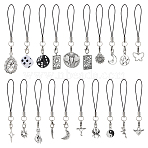 20Pcs Resin & Alloy Mobile Straps, Mixed Shape, Mixed Color, 85~102mm, 20pcs/set(HJEW-PH02164)