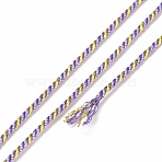 Polycotton Cord, Braided Rope, with Metallic Thread, for Wall Hanging, Crafts, Gift Wrapping, Medium Purple, 1mm, about 32.81 Yards(30m)/Roll(OCOR-E027-02A-23)