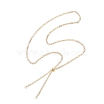2.5MM 304 Stainless Steel Paperclip Chain Slider Necklace Making, with Brass Beads, Golden, 23.39 inch(59.4cm)(AJEW-JB01409)