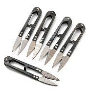 (Defective Closeout Sale: Rusty) 12Pcs Sharp Steel Scissors, Black, 10.6x1.9x1.05cm(PT-XCP0001-09)