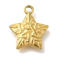 Ocean Theme 304 Stainless Steel Pendants, Real 18K Gold Plated, Starfish, 14.5x12.5x2.5mm, Hole: 1.6mm(STAS-Z092-06G-07)