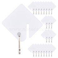 Slotted Key Tags, Plastic Hanging Tags with Iron Snap Hooks, for Key Cabinet, White, 40x37x2mm, Hole: 5mm(AJEW-WH0258-983)