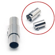 304 Stainless Steel Locking Tube Magnetic Clasps, Column, Stainless Steel Color, 18x6mm(STAS-E006-65)
