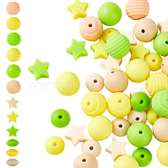 12 Style Food Grade Eco-Friendly Silicone Beads, Chewing Beads For Teethers, DIY Nursing Necklaces Making, Rondelle & Star & Round, Mixed Color, 12~15x6~15mm, Hole: 2mm, 96pcs/box(SIL-HY0001-06)
