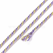 Polycotton Filigree Cord, Braided Rope, with Plastic Reel, for Wall Hanging, Crafts, Gift Wrapping, Medium Purple, 1mm, about 32.81 Yards(30m)/Roll(OCOR-E027-02A-23)