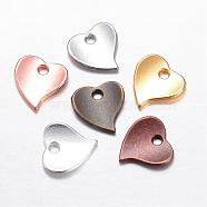 Alloy Charms, Heart, Mixed Color, 12x12x2mm, Hole: 1.5mm(PALLOY-P101-05)