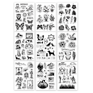 Acrylic Stamps, for DIY Scrapbooking, Photo Album Decorative, Cards Making, Stamp Sheets, Mixed Patterns, 16x11x0.3cm, 9sheets/set(DIY-GL0001-08)