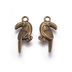 Alloy Pendants, Bird, Antique Bronze, Cadmium Free & Nickel Free & Lead Free, 25x11x3mm(X-PALLOY-A13099-AB-NR)