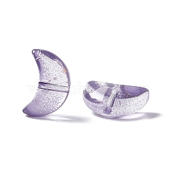 Electroplate Transparent Glass Bead, with Gold Foil, Crescent Moon, Medium Purple, 9x14x6mm, Hole: 1.2mm(EGLA-H102-07D)