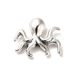 Tibetan Style Alloy Beads, Cadmium Free & Lead Free, Octopus, Antique Silver, 13.5x16x4mm, Hole: 1.5mm(X-PALLOY-M217-39AS)