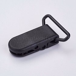 Eco-Friendly Plastic Baby Pacifier Holder Clip, Black, 43x31x9mm(X-KY-K001-A07)