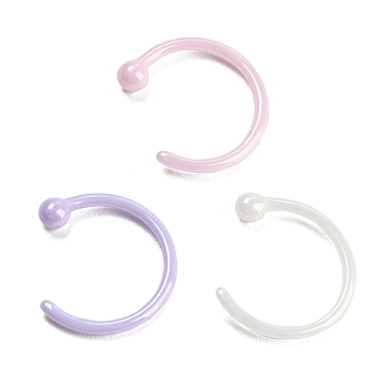 Hypoallergenic Bioceramics Zirconia Ceramic Hoop Nose Rings, Piercing Nose Rings, No Fading and Nickel Free, Mixed Color, 9.5x8.5mm, Head: 2mm