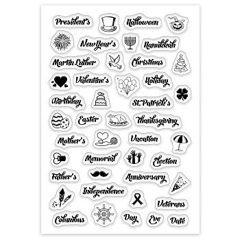 PVC Plastic Stamps, for DIY Scrapbooking, Photo Album Decorative, Cards Making, Stamp Sheets, Holiday Pattern, 16x11x0.3cm
