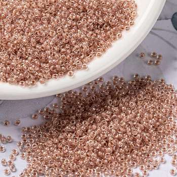 MIYUKI Round Rocailles Beads, Japanese Seed Beads, (RRHB277) Honey Beige Lined Crystal, 15/0, 1.5mm, Hole: 0.7mm, about 27777pcs/50g