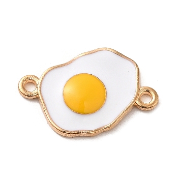 Alloy Enamel Poached Egg Connector Charms, Light Gold, Gold, 14.5x21x2.5mm, Hole: 1.5mm