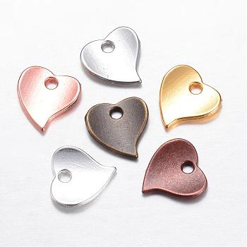 Alloy Charms, Heart, Mixed Color, 12x12x2mm, Hole: 1.5mm