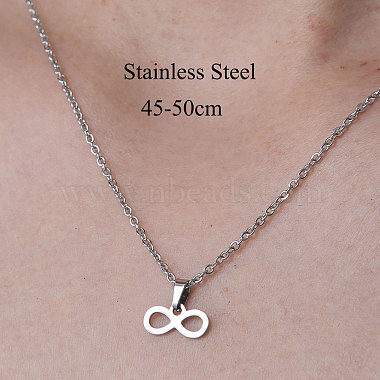 Non-Tarnish 201 Stainless Steel Infinity Pendant Necklace(NJEW-OY001-13)-3