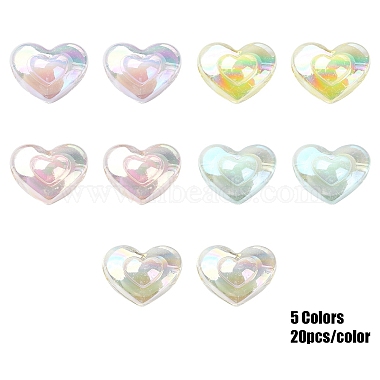 100Pcs 5 Colors Transparent Acrylic Beads(TACR-YW0008-10)-2