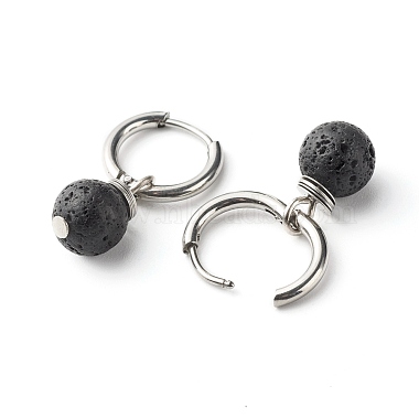 Natural Lava Rock Beads Earrings for Girl Women Gift(EJEW-JE04607-06)-3