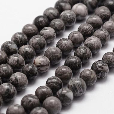 12mm Gray Round Netstone Beads