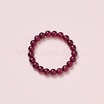 Adjustable Natural Garnet Bead Finger Rings, Pi Xiu, Stretch Rings, Inner Diameter: 16.2~16.6mm(FS-WGFFDB9-06)