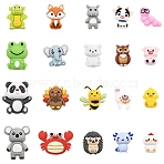 20Pcs 20 Styles Silicone Beads, Mixed Shapes, Mixed Color, 22.5~30.5x18~43x11~20.5mm, Hole: 2~3mm, 1pc/style(SIL-YW0002-23)