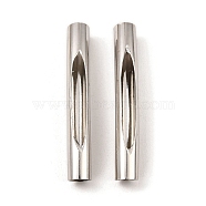 Brass Tube Beads, Hollow Curved Tube, Platinum, 35x5mm, Hole: 4mm(KK-D040-01P)